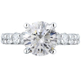 3.75 ct Round Diamond engagement ring with solitaire side diamonds - simonbjewels.co