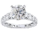 3.75 ct Round Diamond engagement ring with solitaire side diamonds - simonbjewels.co