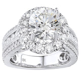 4.50 ct Round cut Diamond Halo engagement ring - simonbjewels.co