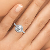 1.25ct Round Cut Halo Diamond Engagement Ring Setting (0.45ctw) In 14k Gold - simonbjewels.co