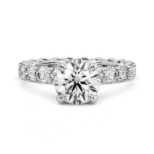 2.00ct Round Solitare Brilliant Diamond Eternity Engagement Ring Setting (2.00ctw) In 14k White Gold - simonbjewels.co