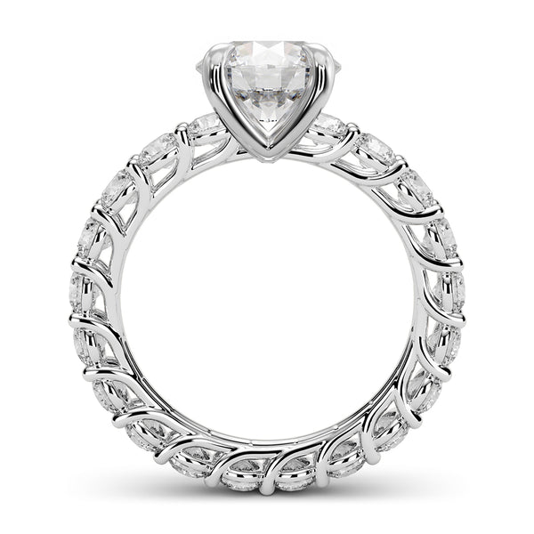 2.00ct Round Solitare Brilliant Diamond Eternity Engagement Ring Setting (2.00ctw) In 14k White Gold - simonbjewels.co