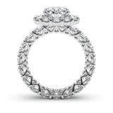 2.00ct Round Brilliant Halo Diamond Eternity Engagement Ring Setting (2.80ctw) In 14k White Gold - simonbjewels.co