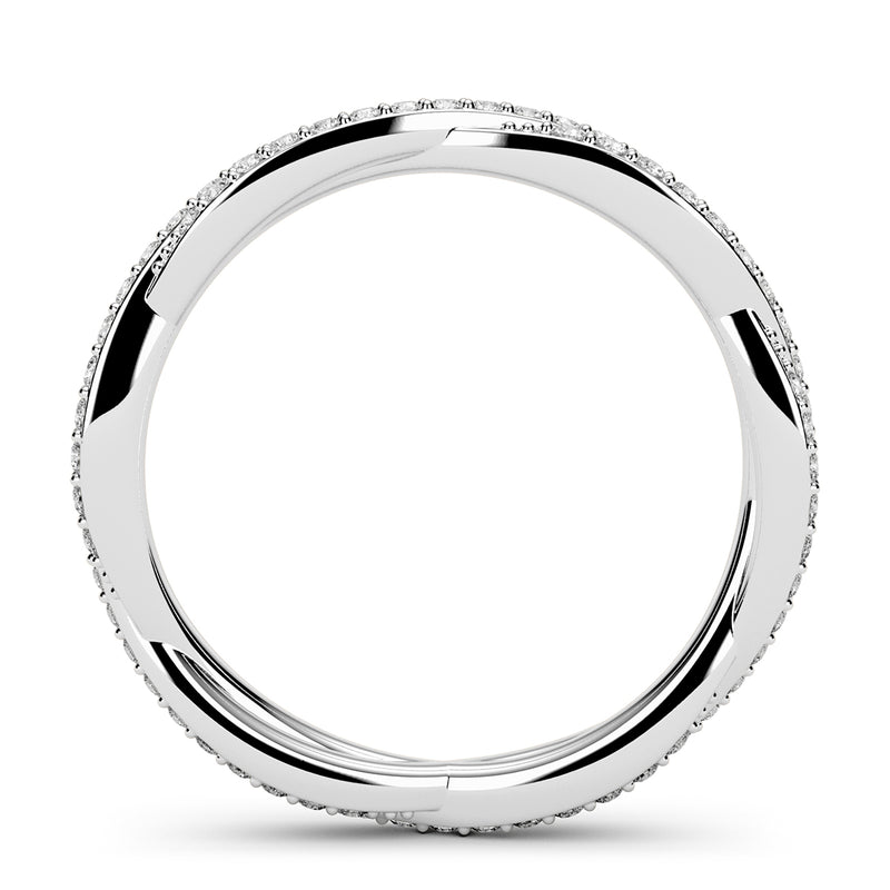 0.44 Carat Infinity Twist Micropavé Diamond Eternity Band Wedding Anniversary Ring 14k - simonbjewels.co