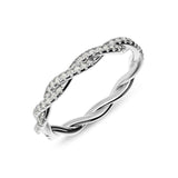 0.45 Carat F-VS Infinity Twist Micropavé all-around Diamond Wedding Anniversary Band Ring 18k - simonbjewels.co