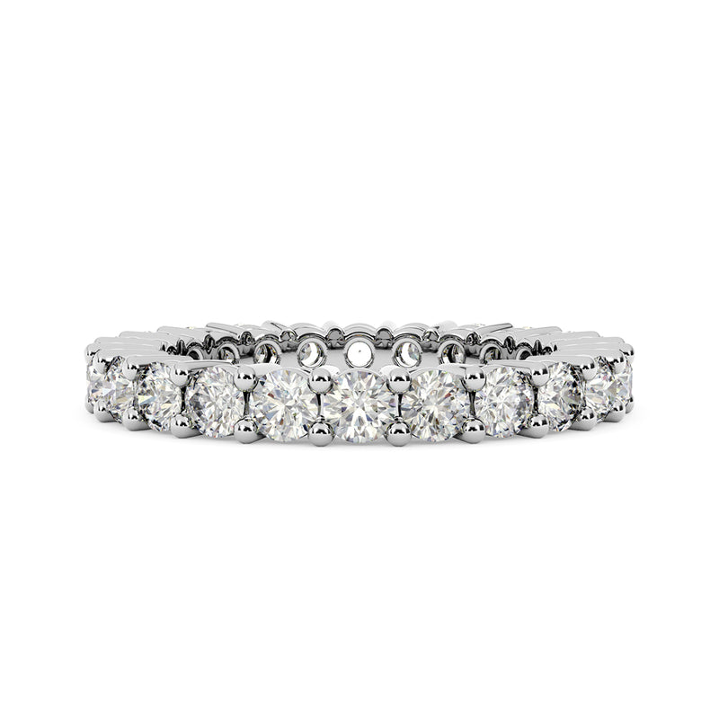 2 Carat Round Diamond Eternity Wedding Band Anniversary Ring 14k White Gold - simonbjewels.co