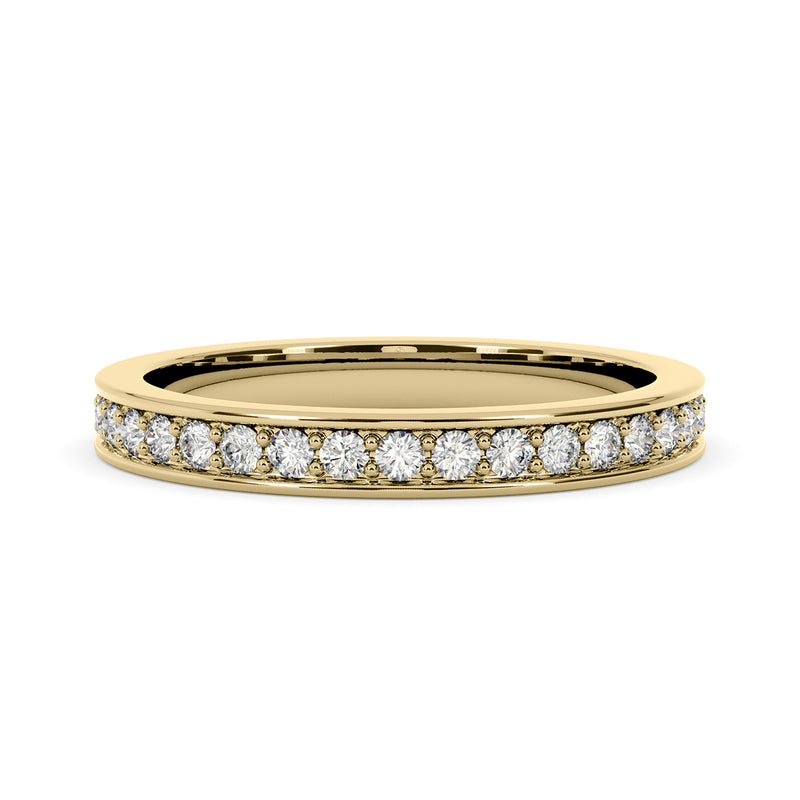 0.65ct Round Diamond Micro-Pave Matching Wedding Band Eternity Ring set in 14k Gold - simonbjewels.co