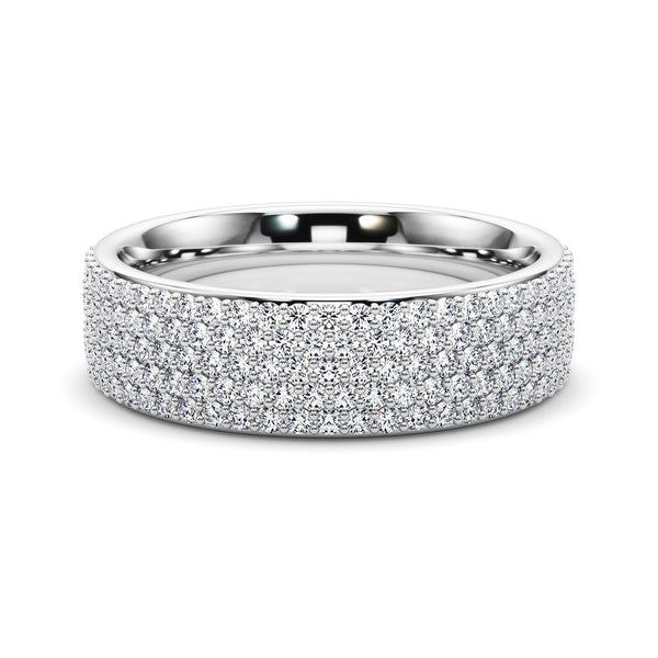 1.35 Carat F-VS Micro Pave Diamond Wedding Band Anniversary Ring set in 14k Gold - simonbjewels.co
