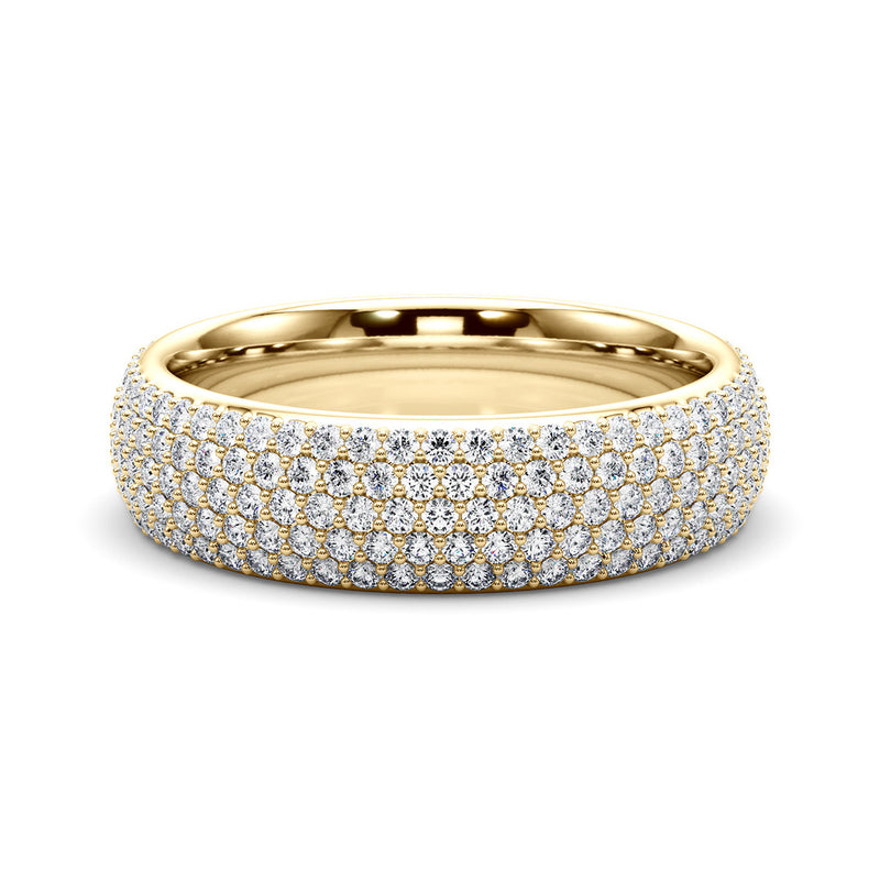 1.38 Carat F-VS Micro Pave Diamond Wedding Band Anniversary Ring set in 14k Gold - simonbjewels.co