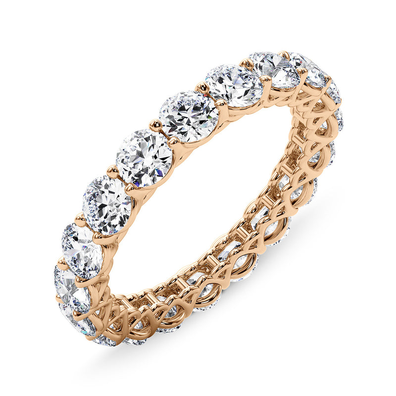 3.05 Carat Round Diamond V-Prong Eternity Wedding Band Anniversary Ring in 14k Gold Simonbjewels.