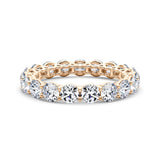 3.05 Carat Round Diamond V-Prong Eternity Wedding Band Anniversary Ring in 14k Gold