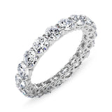 3.05 Carat Round Diamond V-Prong Eternity Wedding Band Anniversary Ring in 14k Gold - simonbjewels.co