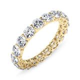 3.05 Carat Round Diamond V-Prong Eternity Wedding Band Anniversary Ring in 14k Gold - simonbjewels.co