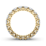 3.05 Carat Round Diamond V-Prong Eternity Wedding Band Anniversary Ring in 14k Gold - simonbjewels.co