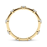 0.30 Carat Round Diamond Alternating Wedding Band Eternity Ring set in 14k Gold - simonbjewels.co