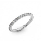 0.56ct Round Diamond Half-Way Micro-Pave Matching Wedding Band in 14k Gold - simonbjewels.co