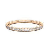 Round cut Diamond .27 ct Pave Half Way Wedding Band 18K Gold