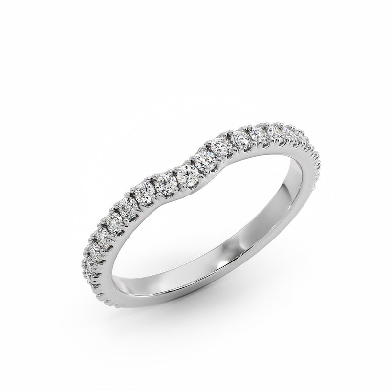 0.35 Carat F-VS Curve Matching Diamond Wedding Band Ring set in 14k Gold - simonbjewels.co