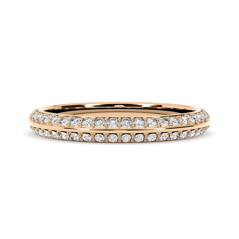 0.33ct Round Diamond 2-Row Matching Micro-Pave Wedding Band in 14k Gold - simonbjewels.co