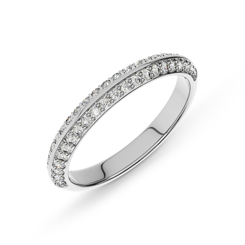 0.33ct Round Diamond 2-Row Matching Micro-Pave Wedding Band in 14k Gold - simonbjewels.co