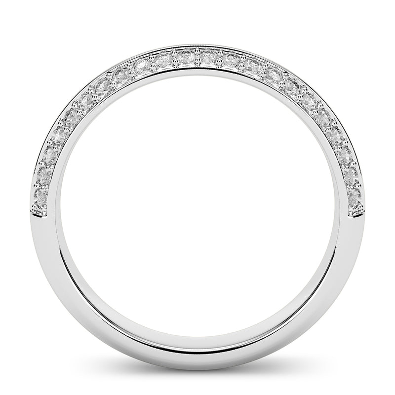 0.33ct Round Diamond 2-Row Matching Micro-Pave Wedding Band in 14k Gold - simonbjewels.co