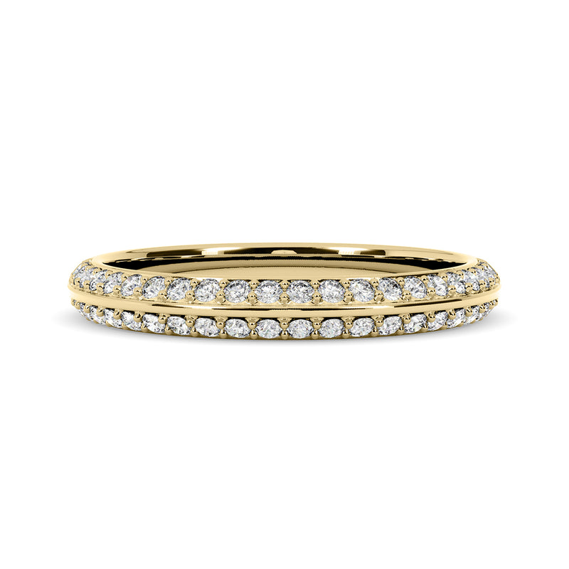 0.33ct Round Diamond 2-Row Matching Micro-Pave Wedding Band in 14k Gold - simonbjewels.co