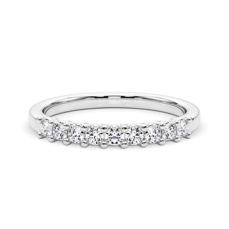 0.27ct Round cut U Prong Diamond Wedding Band Anniversary Ring Set In 14k White Gold - simonbjewels.co