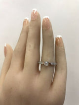 Round Diamond 14 Karat White Rose Gold Engagement Ring Over Sterling 925 - simonbjewels.co