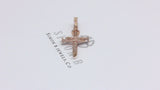 1/2 Carat F-VS Diamond Cross Screw Nail Pendant Solid 14k Rose Gold