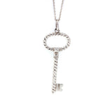 Tiffany & Co. Sterling Silver Oval Key Pendant Necklace - simonbjewels.co