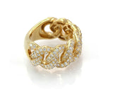 14K Yellow Gold Diamond Men's Cuban Link Ring 2.00CT 100% Natural Diamonds - simonbjewels.co