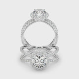 2.00ct Round Cut Infinity Halo Diamond Engagement Ring Setting (0.51ctw) In 14k Gold