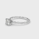 1.00 ct tw Round cut Diamond Twist Engagement Ring Setting (5/8 ct tw) In 18k White Gold