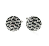 stainless steel men's cufflinks with onyx and crystals - simonbjewels.co