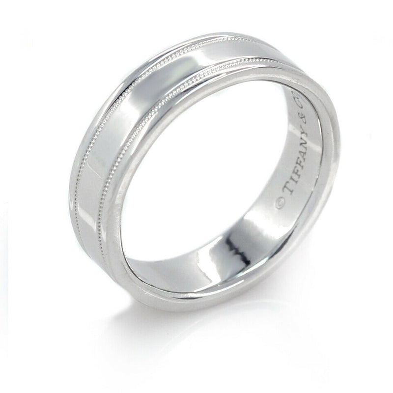 Tiffany essential band on sale double milgrain ring