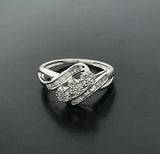 NATURAL ROUND AND baguette DIAMOND COCKTAIL RING 10K WHITE GOLD - simonbjewels.co