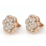 1.79 ctw Round Diamond cluster Flower Earrings in 14k Rose Gold - simonbjewels.co