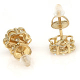 1.73ctw Round Cluster Natural Diamond Earrings in 14k Yellow Gold - simonbjewels.co