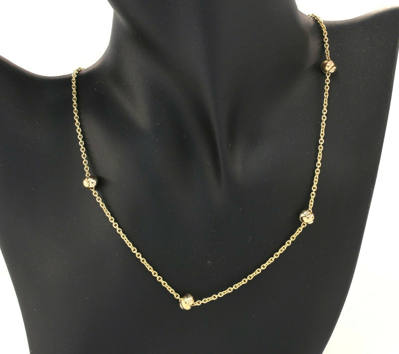 Cartier 18k Gold Love Knot Station Chain Link Necklace 16'' - Rare! - simonbjewels.co