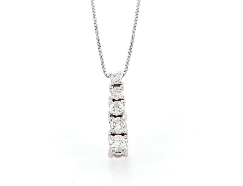 Diamond Teardrop Necklace Pendant 14K White Gold 0.75CT. G, color SI clarity - simonbjewels.co