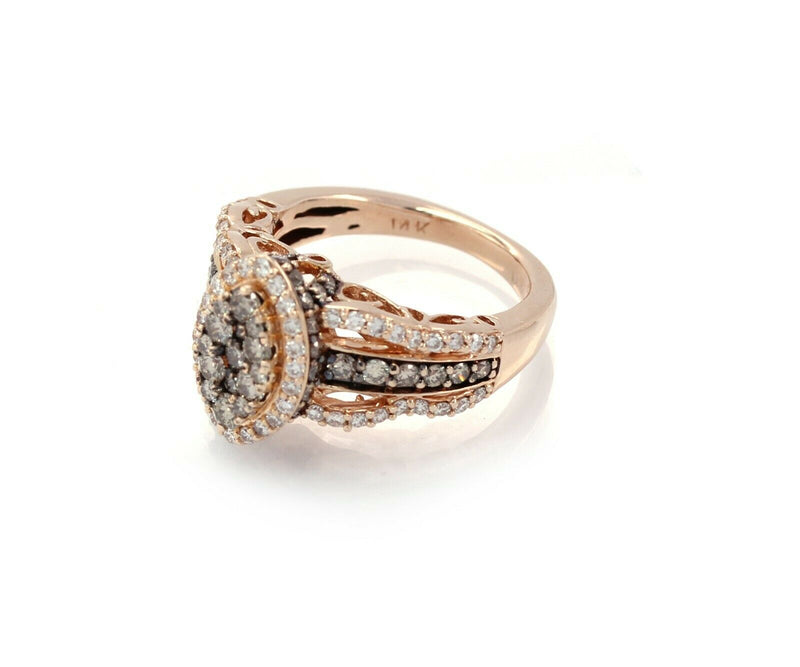 LeVian 14K Rose Gold 1.25 ct tw Chocolate & Vanilla Diamond Ring - simonbjewels.co