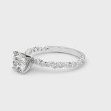 1.50ct Round Cut Alternating Round & Marquise Diamond Engagement Ring Setting (0.40ctw) In 14k White Gold
