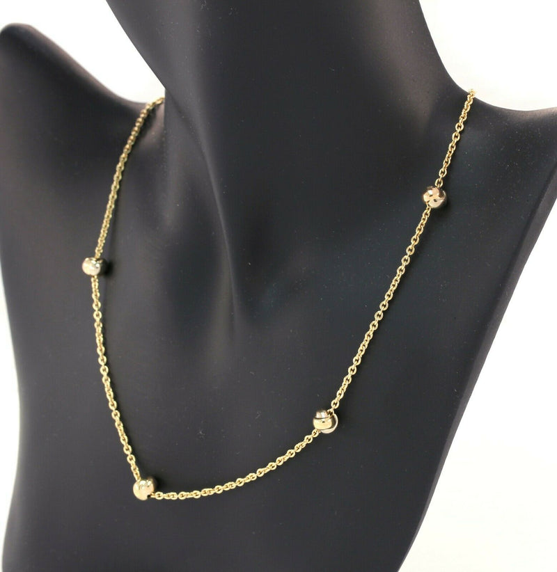 Cartier 18k Gold Love Knot Station Chain Link Necklace 16'' - Rare! - simonbjewels.co