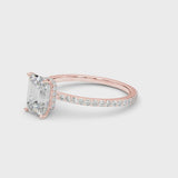 2.00ct Round-cut Petite Micropavé Hidden Halo Diamond Engagement Ring Setting (0.25ctw) In 14k Gold