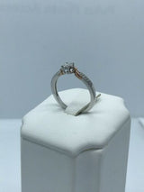 Round Diamond 14 Karat White Rose Gold Engagement Ring Over Sterling 925 - simonbjewels.co