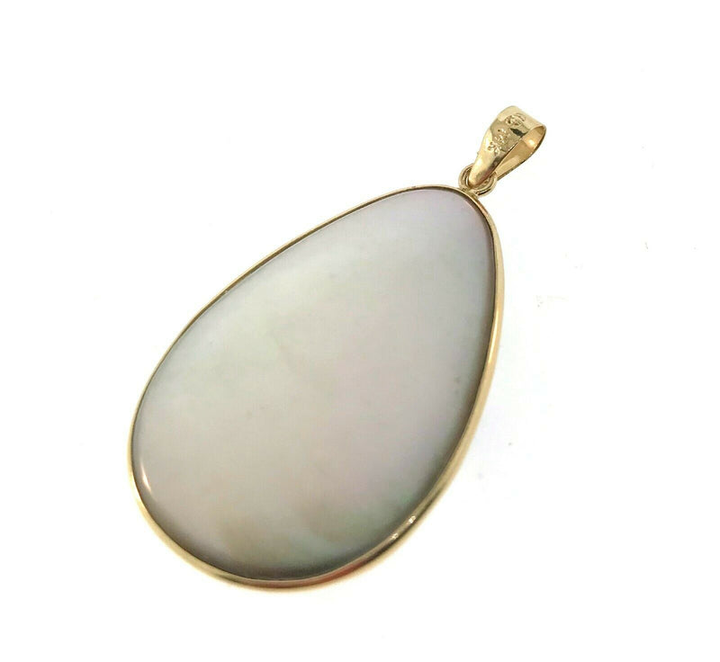 vintage ''one of a kind' 14K Yellow gold Filigree Mother of pearl Pendant ITALY - simonbjewels.co