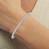 1.50 Carat Round Diamond Micro-pave Straight Line Bangle Bracelet in 14k Gold - simonbjewels.co