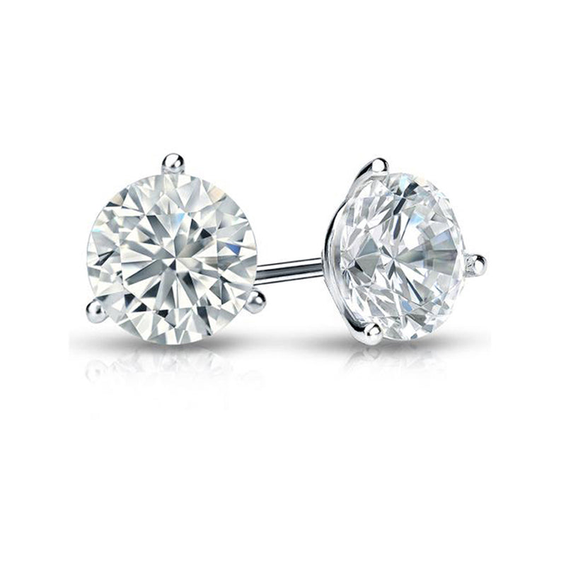 3.00 ctw Round Brilliant Diamond Martini Studs Earrings Set In 14k White Gold