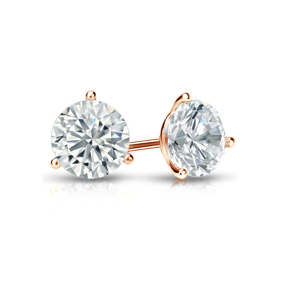 2.00 ctw Round Brilliant Diamond Martini Studs Earrings Set In 14k Gold - simonbjewels.co