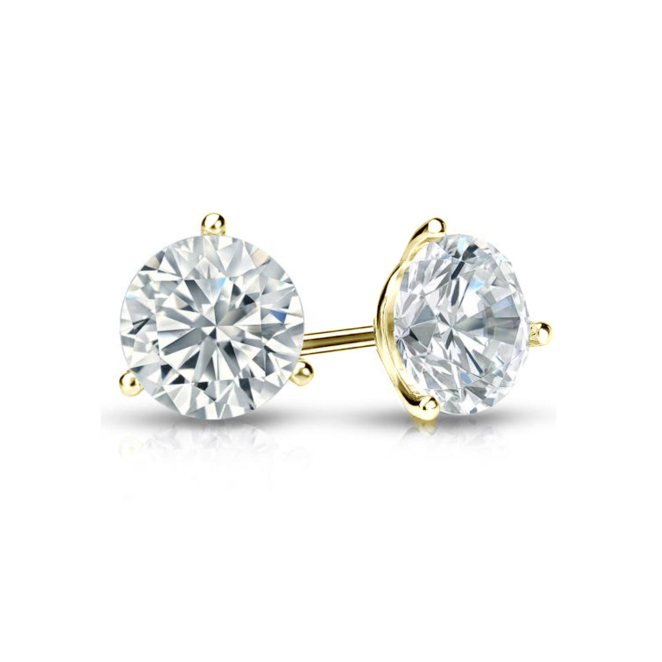 0.75 ctw Round Brilliant Diamond Martini Studs Earrings Set In 14k Gold - simonbjewels.co